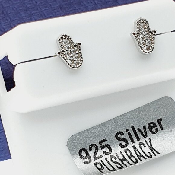 "#925 Sterling Silver CZ Stud Earrings for Women/Girl, US925P1014 - Picture 7 of 11